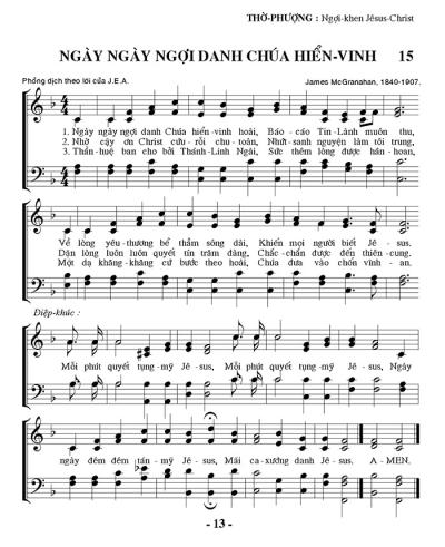 Ngày Ngày Ngợi Danh Chúa Hiển Vinh