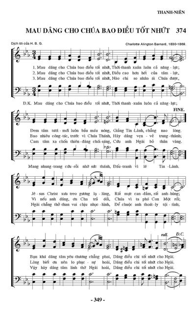 Mau Dâng Cho Chúa Bao Điều Tốt Nhứt