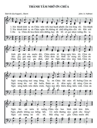 Thành Tâm Nhớ Ơn Chúa