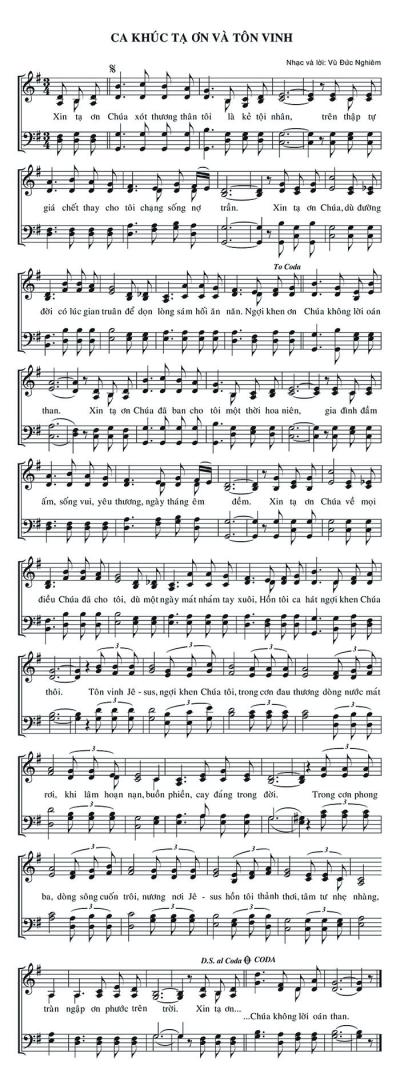 Ca Khúc Tạ Ơn Và Tôn Vinh
