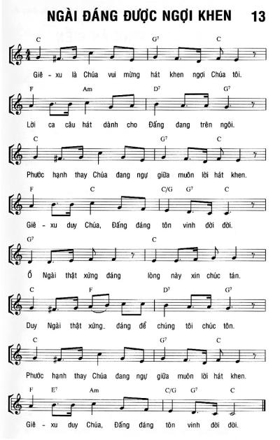 NGÀI ĐÁNG ĐƯỢC NGỢI KHEN