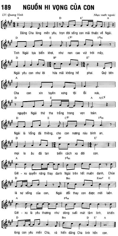 NGUỒN HY VỌNG CỦA CON