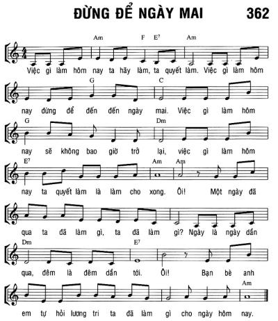 ĐỪNG ĐỂ NGÀY MAI