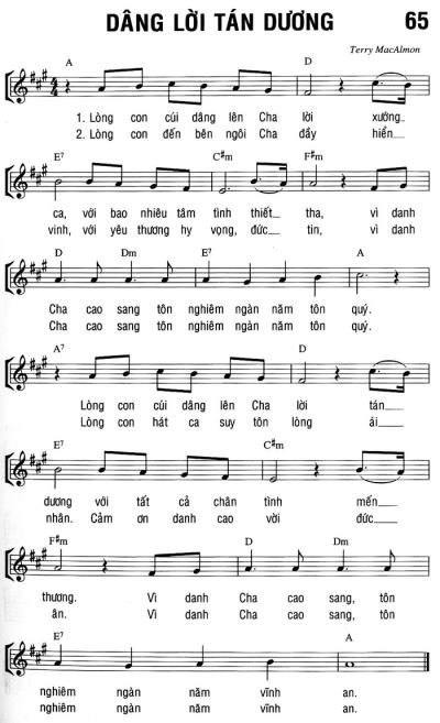 DÂNG LỜI TÁN DƯƠNG