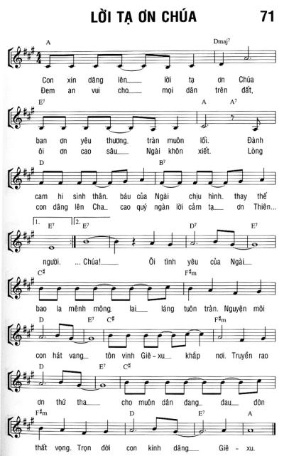 LỜI TẠ ƠN CHÚA