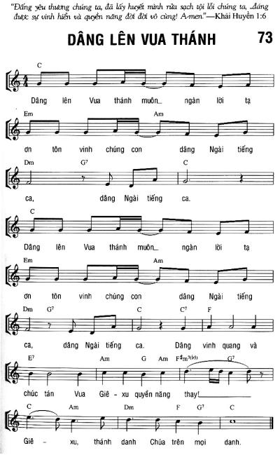 DÂNG LÊN VUA THÁNH