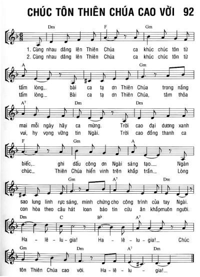 CHÚC TÔN THIÊN CHÚA CAO VỜI