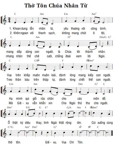 THỜ TÔN CHÚA NHÂN TỪ