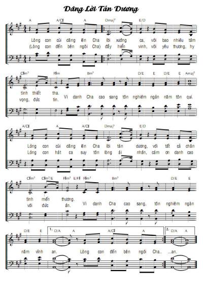 DÂNG LỜI TÁN DƯƠNG