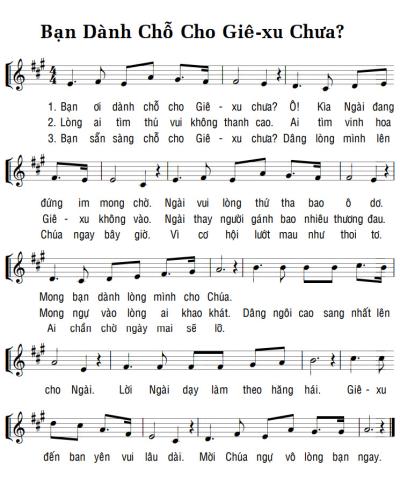 BẠN DÀNH CHỖ CHO GIÊ-XU CHƯA?