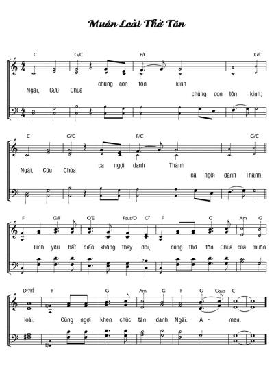 MUÔN LOÀI THỜ TÔN