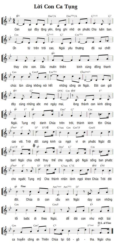 LỜI CON CA TỤNG