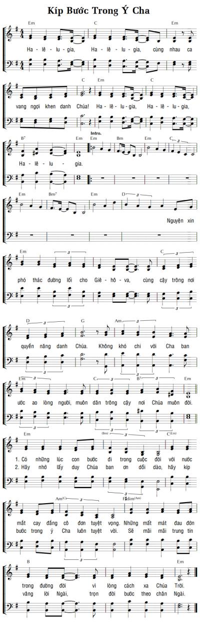 KÍP BƯỚC TRONG Ý CHA