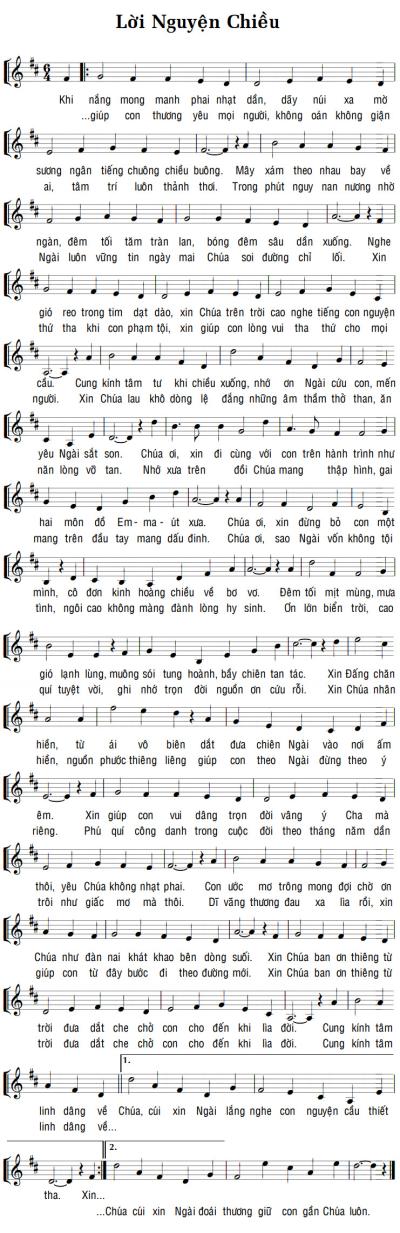 LỜI NGUYỆN CHIỀU