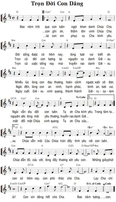 TRỌN ĐỜI CON DÂNG