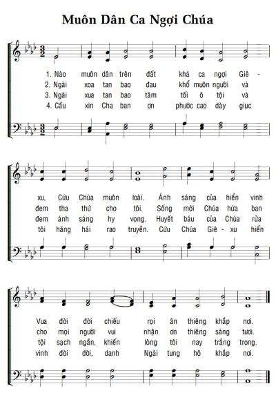 MUÔN DÂN CA NGỢI CHÚA