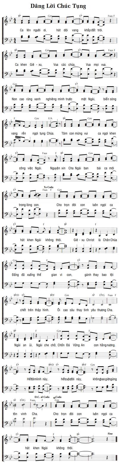 DÂNG LỜI CHÚC TỤNG