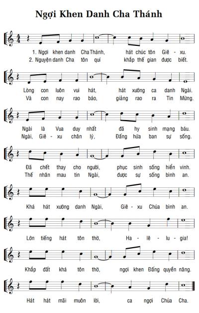 NGỢI KHEN DANH CHA THÁNH